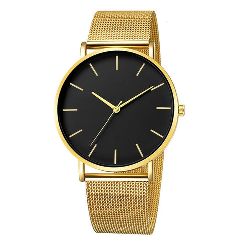 Minimalist Men Fashion Ultra Thin Watches Simple Men Business Stainless Steel Mesh Belt Quartz Watch Relogio Masculino