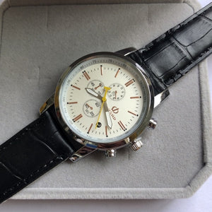 Fashionable casual men style and leisurely strap watch three eye six stitches leisure fashion activity watch, quartz watch