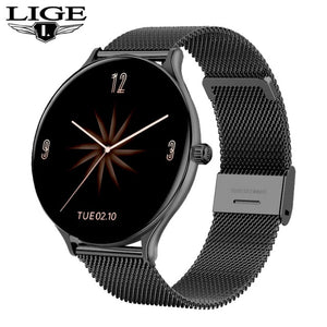 2021 New Full circle touch screen Women smart watch Luxury steel Watch Band Fashion smartwatch Sport Activity tracker For Xiaomi