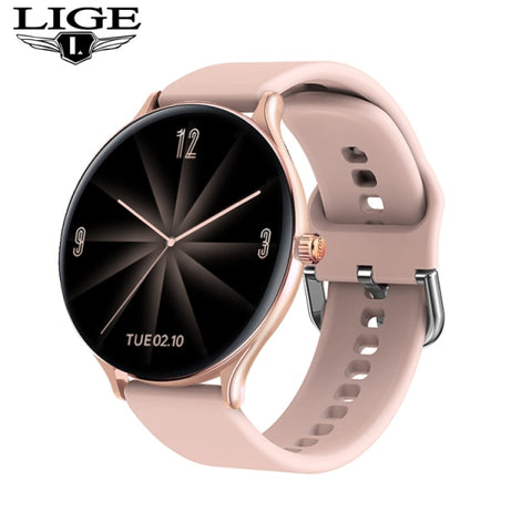 2021 New Full circle touch screen Women smart watch Luxury steel Watch Band Fashion smartwatch Sport Activity tracker For Xiaomi