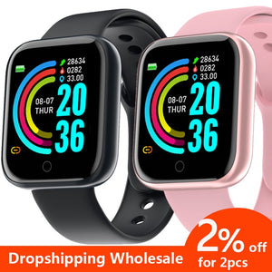 Sport Smart Watch Men Women Wristwatch 2020 Fitness Tracker Y68 D20 Smart Watch For Android IOS Heart Rate In Stock Dropshipping