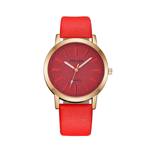 Women Fashion Watches New YOLAKO Women's Simplicity Casual Quartz Leather Band Watch Analog Wrist Watch Gift  Montre Femme