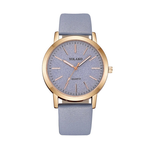 Women Fashion Watches New YOLAKO Women's Simplicity Casual Quartz Leather Band Watch Analog Wrist Watch Gift  Montre Femme