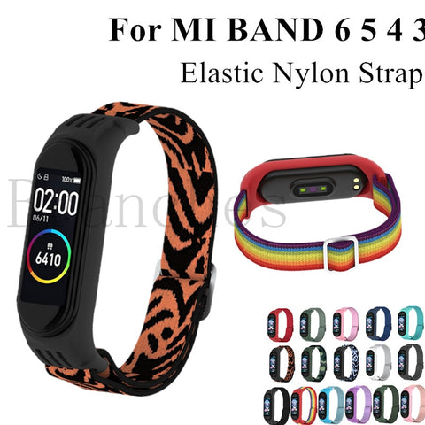 Nylon strap For Xiaomi MI Band 6 5 4 3 Elastic Replacement Bracelet Sport Wristband mi Band 4 3 Smart Watch Accessories Loop