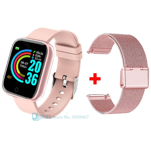 2021 Ladies Sport Bracelet Smart Watch Women Smartwatch Men Smartband Android IOS Waterproof Fitness Tracker Smart Clock Mens