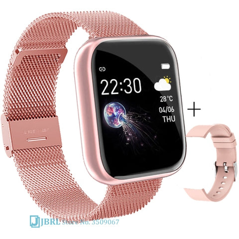 2021 Ladies Sport Bracelet Smart Watch Women Smartwatch Men Smartband Android IOS Waterproof Fitness Tracker Smart Clock Mens