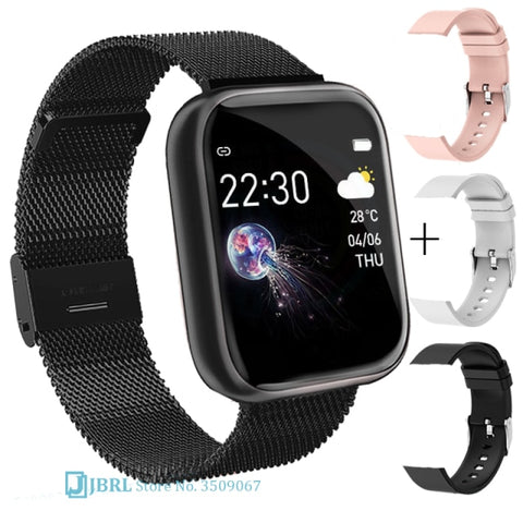 2021 Ladies Sport Bracelet Smart Watch Women Smartwatch Men Smartband Android IOS Waterproof Fitness Tracker Smart Clock Mens