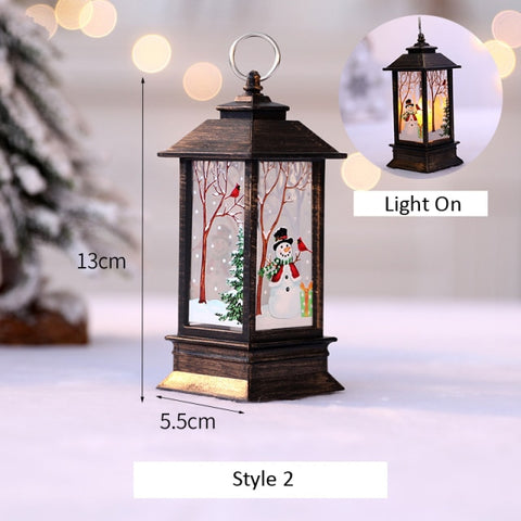 Santa Claus Snowman Lantern Light Merry Christmas Decor For Home Christmas Tree Ornament Xmas Gifts Navidad 2021 New Year 2022