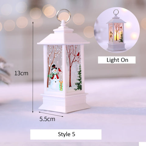 Santa Claus Snowman Lantern Light Merry Christmas Decor For Home Christmas Tree Ornament Xmas Gifts Navidad 2021 New Year 2022