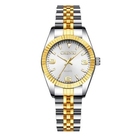 CHENXI Women Golden & Silver Classic Quartz Watch Female Elegant Clock Luxury Gift Watches Ladies Waterproof Wristwatch