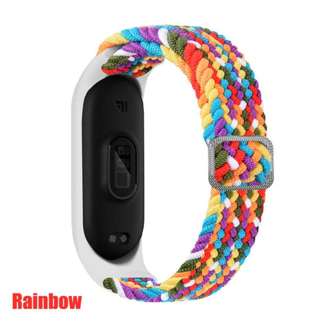 Bracelet for Mi band 6 Strap Elastic adjustable Nylon Braided Miband4 miband 5 correa Wristband for xiaomi Mi band 4 3 5 6 strap