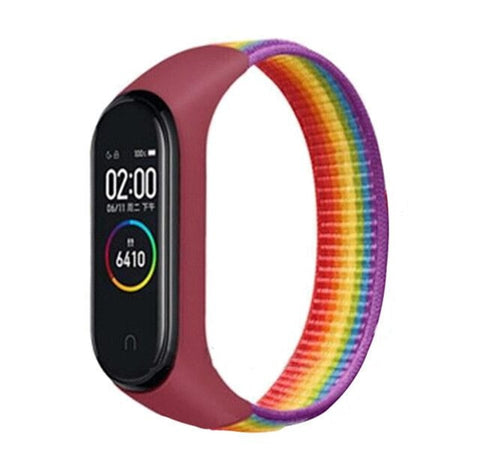 Nylon loop for xiaomi mi band 4 3 strap Sport Bracelet smartwatch Belt pulsera correa xiaomi strap Wristband for Miband 6 5 band