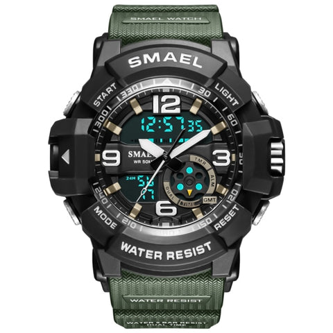 SMAEL Men Military Watch 50m Waterproof Wristwatch LED Quartz Clock Male relogios masculino 1617 Digital Sports Watches Men's