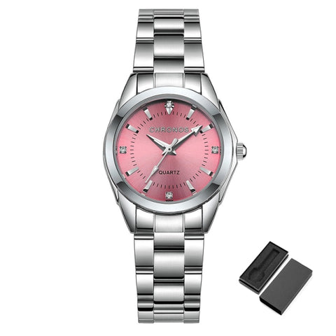 CHRONOS Elegant Women Watch Luxury Ladies Fashion Brand Wristwatch Japan Movement Stainless Steel Gift for Female Girlfriend