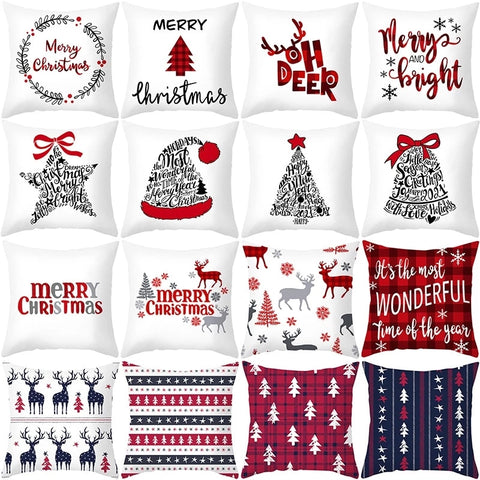 45cm Christmas Cushion Cover Navidad Merry Christmas Decorations For Home 2021 Xmas Noel Cristmas Ornaments New Year Gifts 2022