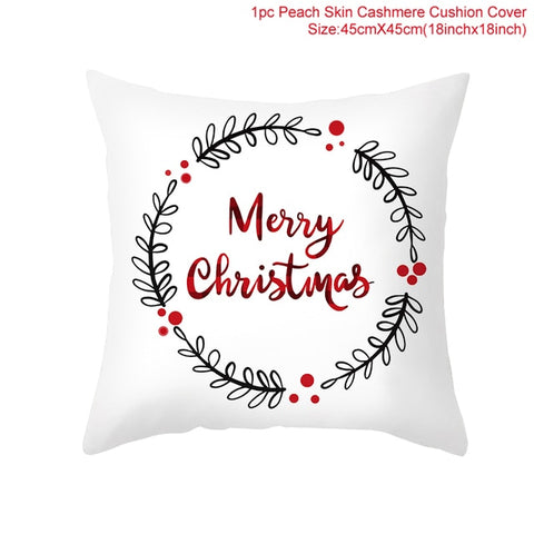 45cm Christmas Cushion Cover Navidad Merry Christmas Decorations For Home 2021 Xmas Noel Cristmas Ornaments New Year Gifts 2022