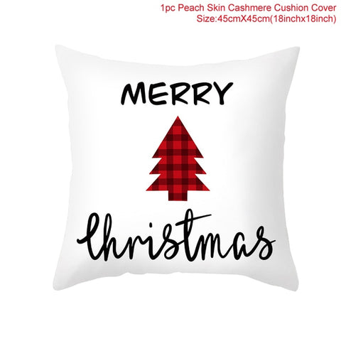 45cm Christmas Cushion Cover Navidad Merry Christmas Decorations For Home 2021 Xmas Noel Cristmas Ornaments New Year Gifts 2022