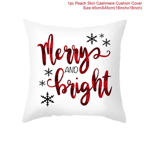 45cm Christmas Cushion Cover Navidad Merry Christmas Decorations For Home 2021 Xmas Noel Cristmas Ornaments New Year Gifts 2022