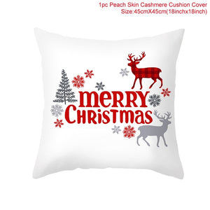 45cm Christmas Cushion Cover Navidad Merry Christmas Decorations For Home 2021 Xmas Noel Cristmas Ornaments New Year Gifts 2022