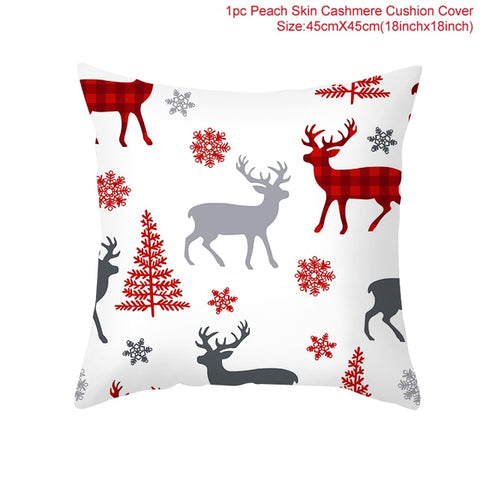 45cm Christmas Cushion Cover Navidad Merry Christmas Decorations For Home 2021 Xmas Noel Cristmas Ornaments New Year Gifts 2022