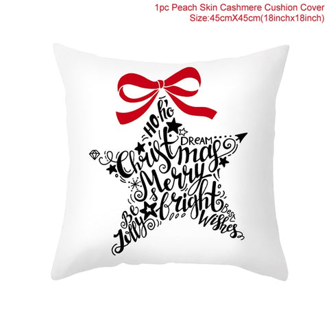 45cm Christmas Cushion Cover Navidad Merry Christmas Decorations For Home 2021 Xmas Noel Cristmas Ornaments New Year Gifts 2022