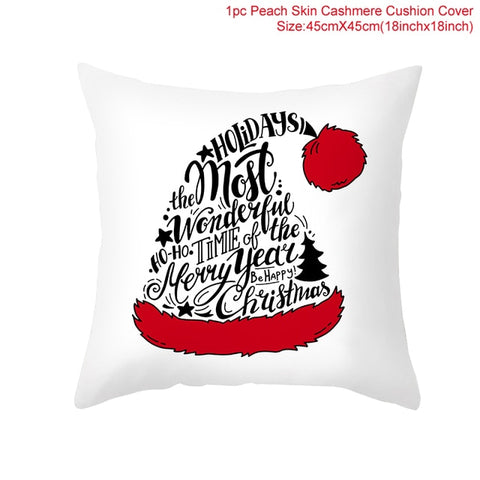 45cm Christmas Cushion Cover Navidad Merry Christmas Decorations For Home 2021 Xmas Noel Cristmas Ornaments New Year Gifts 2022