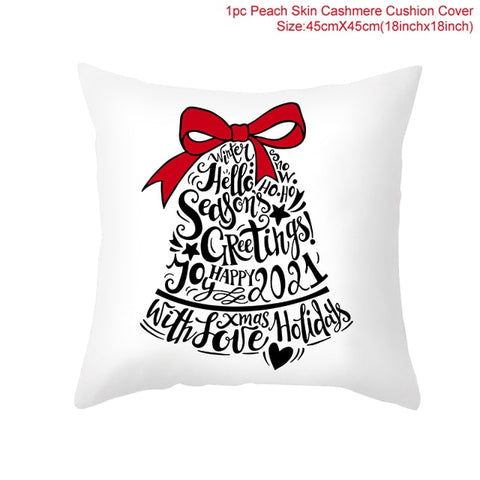 45cm Christmas Cushion Cover Navidad Merry Christmas Decorations For Home 2021 Xmas Noel Cristmas Ornaments New Year Gifts 2022