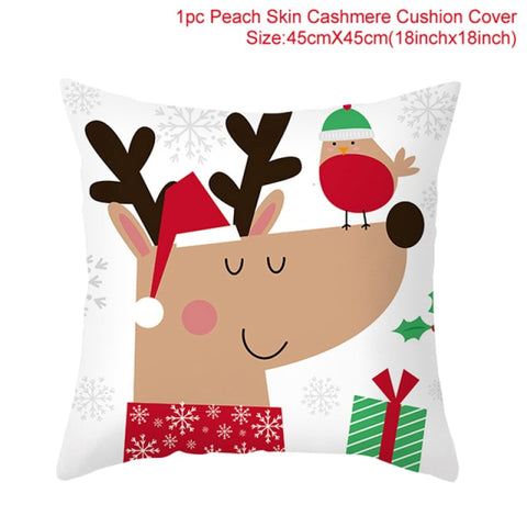 45cm Christmas Cushion Cover Navidad Merry Christmas Decorations For Home 2021 Xmas Noel Cristmas Ornaments New Year Gifts 2022