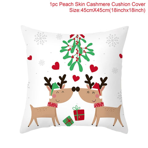 45cm Christmas Cushion Cover Navidad Merry Christmas Decorations For Home 2021 Xmas Noel Cristmas Ornaments New Year Gifts 2022