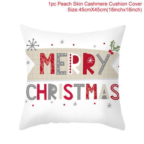 45cm Christmas Cushion Cover Navidad Merry Christmas Decorations For Home 2021 Xmas Noel Cristmas Ornaments New Year Gifts 2022