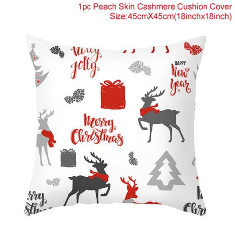 45cm Christmas Cushion Cover Navidad Merry Christmas Decorations For Home 2021 Xmas Noel Cristmas Ornaments New Year Gifts 2022