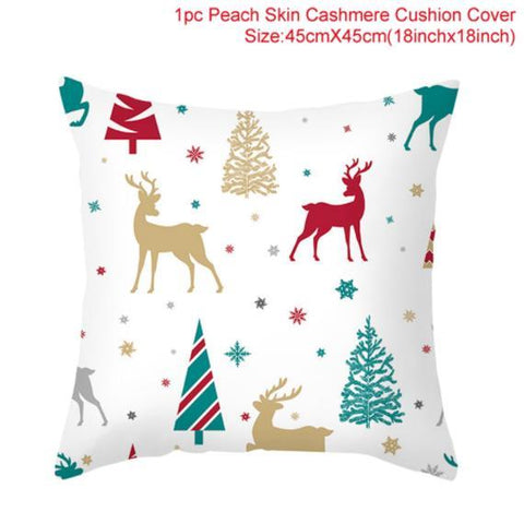 45cm Christmas Cushion Cover Navidad Merry Christmas Decorations For Home 2021 Xmas Noel Cristmas Ornaments New Year Gifts 2022