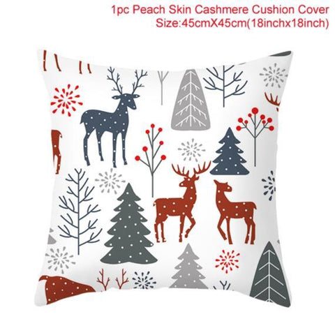 45cm Christmas Cushion Cover Navidad Merry Christmas Decorations For Home 2021 Xmas Noel Cristmas Ornaments New Year Gifts 2022