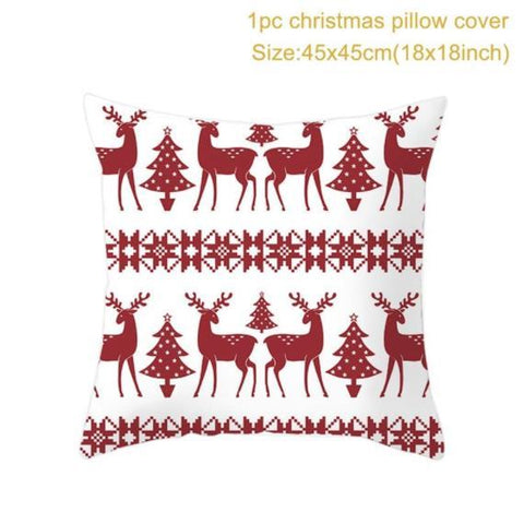 45cm Christmas Cushion Cover Navidad Merry Christmas Decorations For Home 2021 Xmas Noel Cristmas Ornaments New Year Gifts 2022