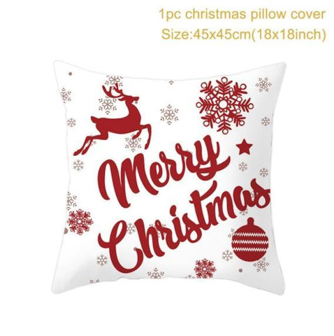 45cm Christmas Cushion Cover Navidad Merry Christmas Decorations For Home 2021 Xmas Noel Cristmas Ornaments New Year Gifts 2022