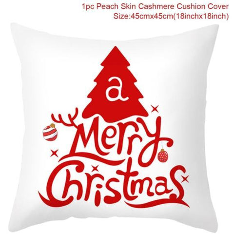 45cm Christmas Cushion Cover Navidad Merry Christmas Decorations For Home 2021 Xmas Noel Cristmas Ornaments New Year Gifts 2022