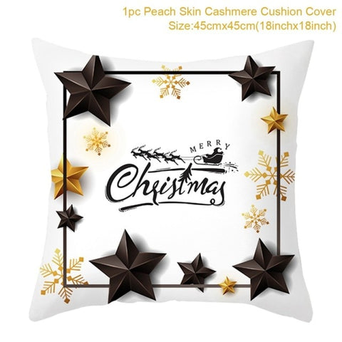 45cm Christmas Cushion Cover Navidad Merry Christmas Decorations For Home 2021 Xmas Noel Cristmas Ornaments New Year Gifts 2022