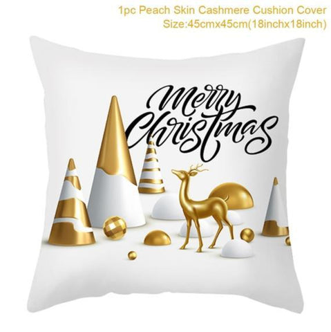 45cm Christmas Cushion Cover Navidad Merry Christmas Decorations For Home 2021 Xmas Noel Cristmas Ornaments New Year Gifts 2022