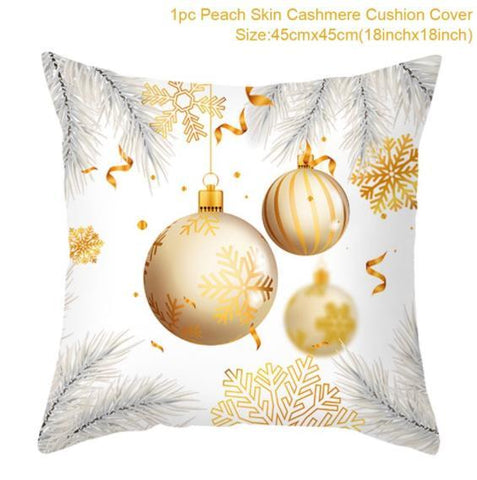 45cm Christmas Cushion Cover Navidad Merry Christmas Decorations For Home 2021 Xmas Noel Cristmas Ornaments New Year Gifts 2022