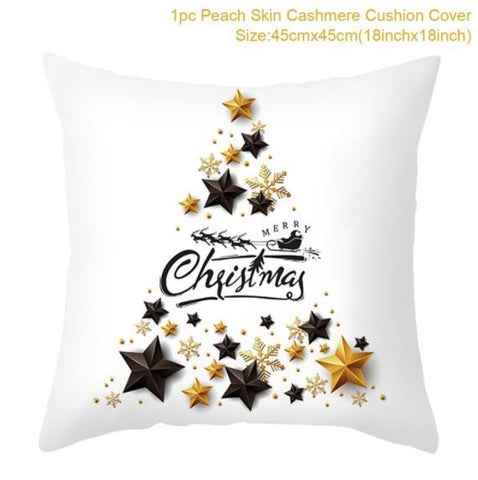 45cm Christmas Cushion Cover Navidad Merry Christmas Decorations For Home 2021 Xmas Noel Cristmas Ornaments New Year Gifts 2022