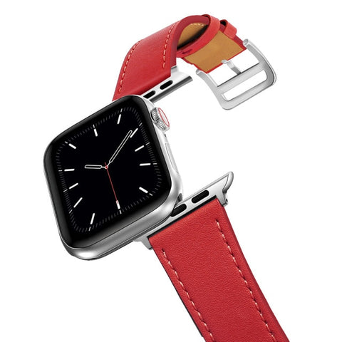 Business Real Leather Loop Bracelet Belt Band for Apple Watch SE 7654 42MM 38MM 44MM 40MM Strap on Smart iWatch 3 Watchband 45mm