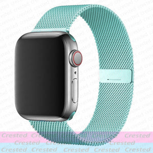 Magnetic Loop Strap For Apple watch Band 44mm 40mm 45mm 41mm 42mm 38mm Stainless steel correa bracelet iWatch serie 3 4 5 6 se 7