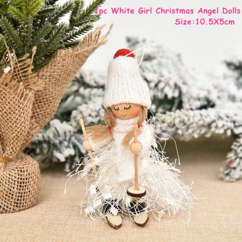 New Year 2022 Gifts Cute Angel Ski Dolls Navidad Hanging Pendant Christmas Home Decor Xmas Tree Ornaments Noel Natal Decoration