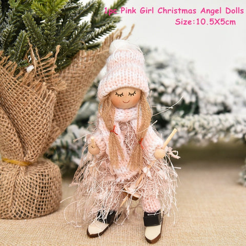 New Year 2022 Gifts Cute Angel Ski Dolls Navidad Hanging Pendant Christmas Home Decor Xmas Tree Ornaments Noel Natal Decoration