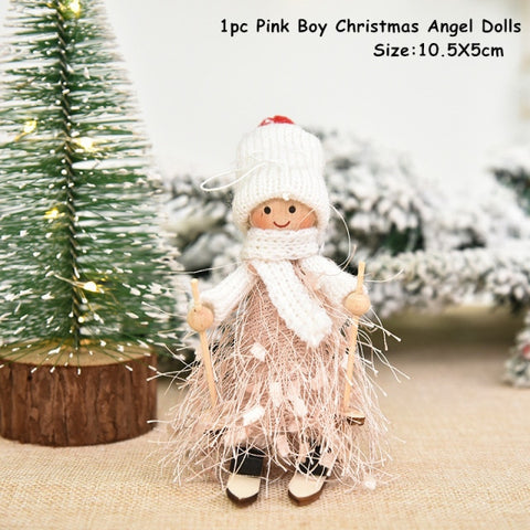 New Year 2022 Gifts Cute Angel Ski Dolls Navidad Hanging Pendant Christmas Home Decor Xmas Tree Ornaments Noel Natal Decoration