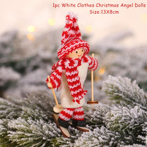 New Year 2022 Gifts Cute Angel Ski Dolls Navidad Hanging Pendant Christmas Home Decor Xmas Tree Ornaments Noel Natal Decoration