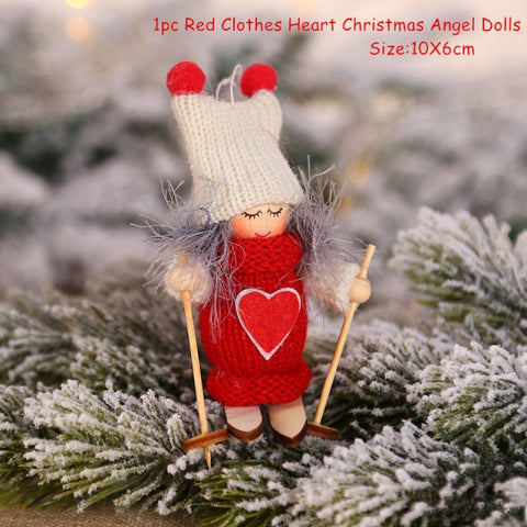 New Year 2022 Gifts Cute Angel Ski Dolls Navidad Hanging Pendant Christmas Home Decor Xmas Tree Ornaments Noel Natal Decoration