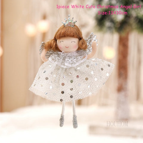 New Year 2022 Gifts Cute Angel Ski Dolls Navidad Hanging Pendant Christmas Home Decor Xmas Tree Ornaments Noel Natal Decoration