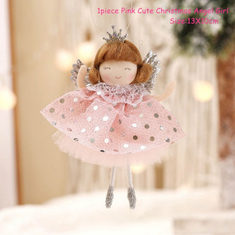 New Year 2022 Gifts Cute Angel Ski Dolls Navidad Hanging Pendant Christmas Home Decor Xmas Tree Ornaments Noel Natal Decoration