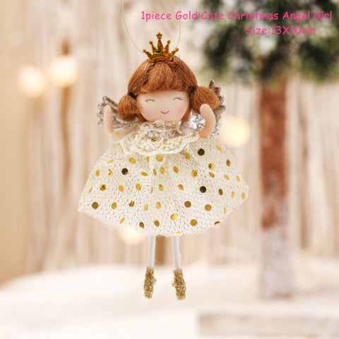 New Year 2022 Gifts Cute Angel Ski Dolls Navidad Hanging Pendant Christmas Home Decor Xmas Tree Ornaments Noel Natal Decoration